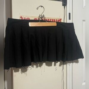 Dollskill Current Mood black distressed pleated mini skirt